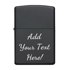 Black Matte Zippo Lighter Custom Personalized Engraved Message On Front picture