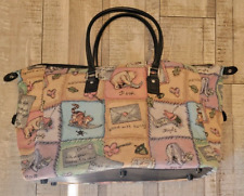 Vtg Walt Disney Store Winnie The Pooh Tapestry Fabric Carpet Duffel Tote Luggage picture
