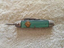 Vintage Green Kutmaster Girl Scout Folding Pocket Knife Utica NY USA  picture