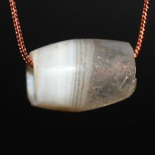 Rare Genuine Ancient Bactrian Banded Agate Bead Circa 3rd - 2nd Millennium BC picture