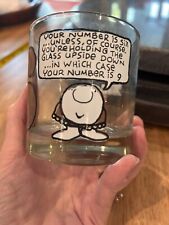 VINTAGE Ziggy #6 Glass Cup  1977 Tom Wilson (Your Number Is Six) picture