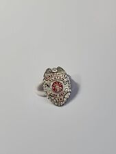 Slaton Fire Department Pin Firefighter Lubbock County Texas Red & Silver Colors picture