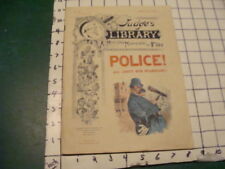 original Oct 1891 JUDGE's Library A MONTHLY MAGAZINE OF FUN --- POLICE -- #31 picture