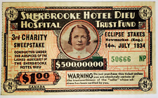 VTG 1934 Sherbrooke Hotel Dieu Hospital Trust Fund Sweepstake Ticket picture