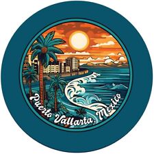 Puerto Vallarta Mexico B Souvenir Memories Round Durable Vinyl Decal Sticker picture