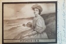 1910 memories Victorian lady seagulls oceanside postcard Tub15 picture