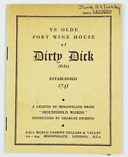 Vintage YE OLDE PORT WINE HOUSE OF DIRTY DICK London England 1950s Advertising picture
