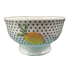 Adorable Large Ceramic Cypress Bowl Lemon And Black Polkadots￼ #3 Fun picture