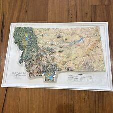 Vintage 1974 Montana in 3-D Kistler Graphics Raised Relief Map 3D picture