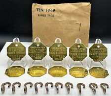 10 VTG 1949 Lockhart Rabies Vaccine Tags W/ Envelope NEW OLD STOCK picture