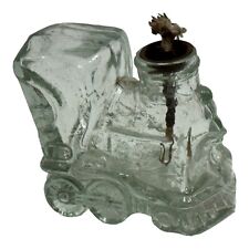 Vintage Clear Glass Alcohol Spirit Lamp Light Burner Train Figure With Wick picture