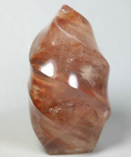 0.78lb Natural RED FIRE QUARTZ Hematoid Crystal Polished Stone Flame Statue picture