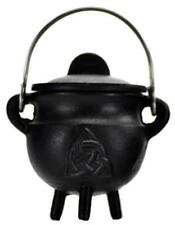 Triquetra Small Cast Iron Pot Belly Lidded Cauldron picture