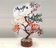 NATURAL 7 CHAKRA GEMSTONE CHIP TREE WITH 300 STONES CRYSTAL TREE OF LIFE picture