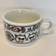 6 VTG Coe Dru Ceramic Pacific NW Tribal Native American Style Coffee Mugs Cups picture