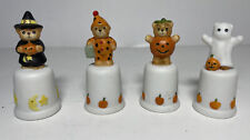Lot Of 4  ENESCO Lucy Rigg - Bears Halloween Pumpkin Ghost Witch thimbles picture