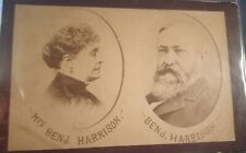 President Benjamin Harrison & Mrs Original Cabinet Card Photo Antique Political picture