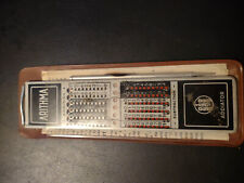 VINTAGE 70s ARITHMA POCKET ADDING MACHINE CALCULATOR WITH CASE AND PAPER WORK picture