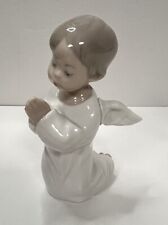 Vintage Lladro #4538 Kneeling Angel Child Cherub with Wings Praying Exc Cond picture