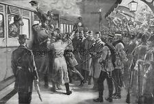 Irish History Roscommon, Coercion Act Police Arrest, Huge 1880s Antique Print picture