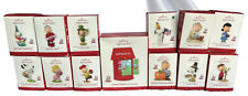 Hallmark Happiness Is Peanuts All Year Long - FULL SET  - 12 Ornaments & Display picture