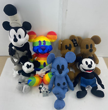 LOT of 8 Disney Mickey Mouse Plush Dolls Steamboat Willie American Eagle Rainbow picture