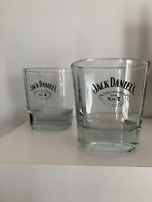 JACK DANIELS Old No. 7 Brand Whiskey 8 oz Rocks Glass w/ Squared Base set of 2 picture