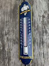 Vintage Style Michelin Tire Service Gas Oil  Porcelain Thermometer Sign picture