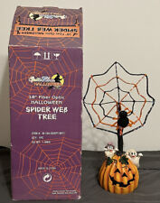18” Fiber Optic Halloween Spider Web Pumpkin And Ghosts Multiple Colors picture