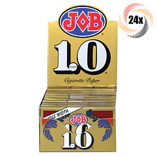 Full Box 24x Packs Job Gold Single Wide 1.0 | 32 Papers Each | + 2 Rolling Tubes picture