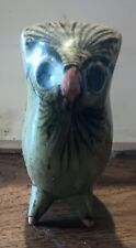 Handmade Bird Art Painted Owl Statue Pottery picture