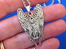 CUSTOM ARCHANGEL St RAPHAEL Saint Medal NECKLACE Pendant Double Angel Wings A3 picture