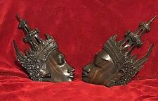 Lustrous Pair of Indonesian Head Carvings. Special Two-for-One Pricing. Vintage picture