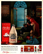 1963 Old Spice Vintage Print Ad Fathers Day Hugs And Kisses Family picture