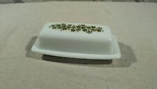 Vintage Pyrex (Corelle) Spring Blossom Green 1/4 Pound Butter Dish with Lid picture