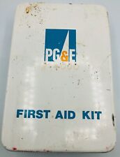 Vintage PG&E First Aid Kit PGE Metal Case & Contents VTG picture