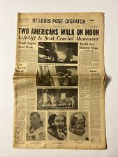 Original July 21, 1969 “Two Americans Walk on Moon” Historic Newspaper 7/21/1969 picture