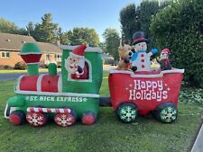 Gemmy 2015 15ft Long Santa And Friends Train Christmas Airblown Inflatable picture