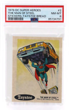 1978 Taystee Bread Stickers SUPERMAN MAN OF STEEL #2 PSA 8 picture