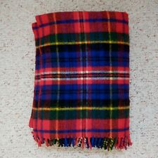 Vintage Glen Lossie Throw Blanket Plaid Tartan Fringe Made In Scotland 53x68