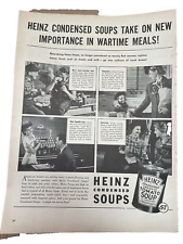 Vintage 1944 Heinz 57 Tomato Soup Ad Original WW2 Print Ad Lunch Counter 10 x 13 picture
