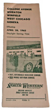 APRIL 1963 C&NW CHICAGO & NORTH WESTERN WHEATON GENEVA ILLINOIS PUBLIC TIMETABLE picture