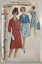 Vintage Simplicity Pattern 5792 One-piece Dress And Jacket Size 18 Bust 38 Used picture