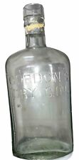 Antique Embossed Gordon’s Dry Gin Liquor Bottle Clear Glass Date Code 1903 8.5” picture