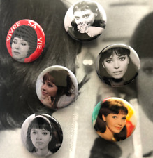 Anna Karina 1.25 Inch Pinback Buttons Badges Pins Set Of 6 French New Wave  picture