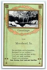 1912 Greetings From Moorhead Falls Trees Scene Iowa IA Posted Vintage Postcard picture