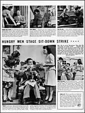 1945 Hungry men sit-down strike Heinz 57 varieties vintage photo Print Ad adL98 picture