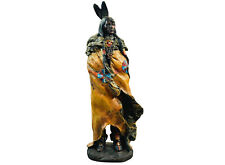 Indian Brave Gazing at the Horizon / American Native Hand-Made Figurine picture