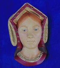 Vintage Bossons Chalkware Queen Catherine Of Aragon 1986 Wall Hang Bust Head picture