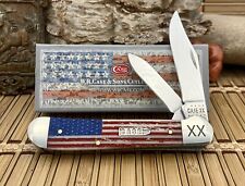 Case XX USA 2021 Natural Bone VINTAGE FLAG Bullet XX Copperhead Pocket Knife 🗡 picture